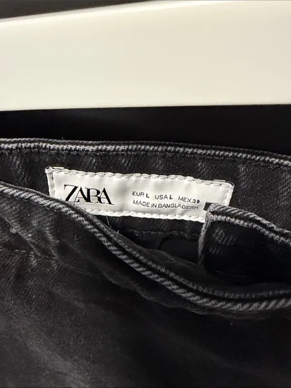 Zara Black Denim Wrap-Style Mini Skirt - Image 5