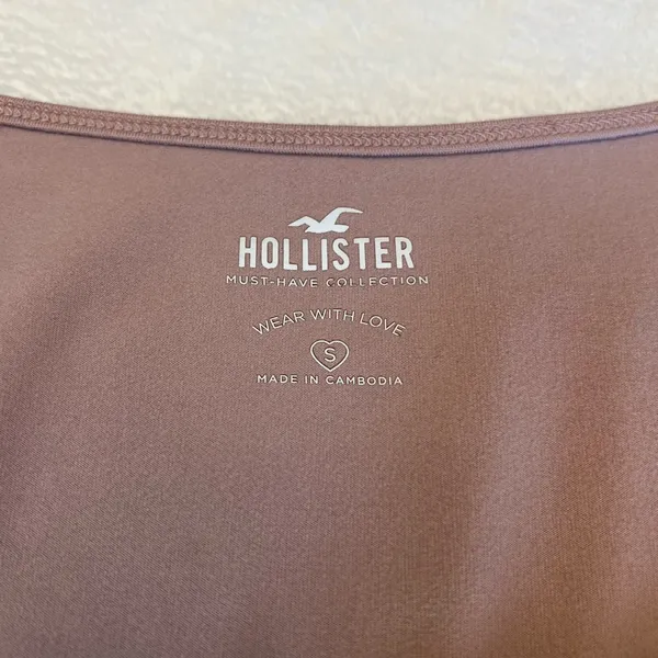Hollister Women's Dusty‎ Pink Long Sleeve Tank Top - Image 2