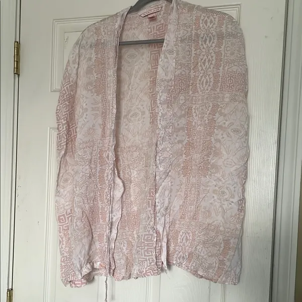 Victoria's Secret Kimono Shawl Womens Small One Size Pink Geometric Print - Image 2