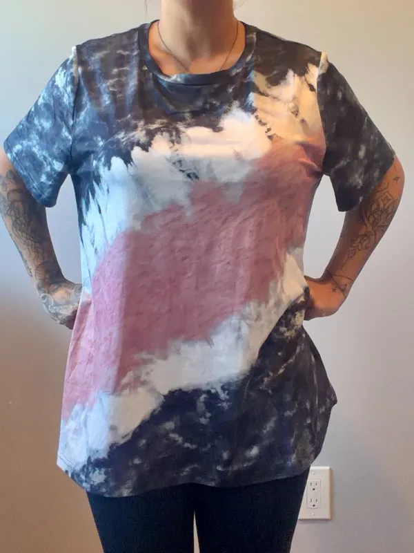 Shein Curve 2XL Womens T Shirt Tie Dye Round Neck Short Sleeves - Image 2