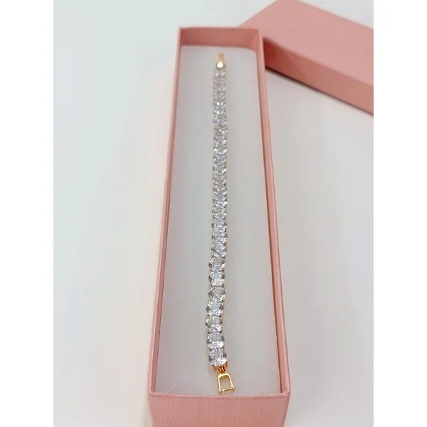 Golden Time Tennis Bracelet with Cubic Zirconia in 18k Gold Plated - Image 6