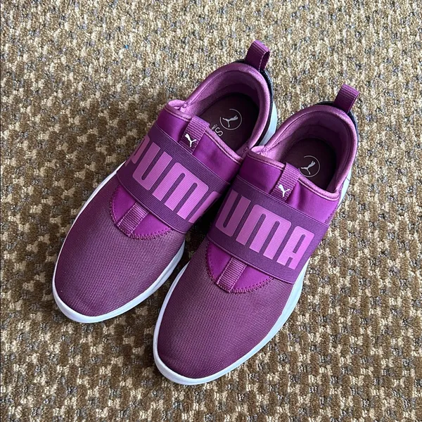 Puma Women's Slip-On Athletic Sneakers in Magenta with White Sole - Image 2