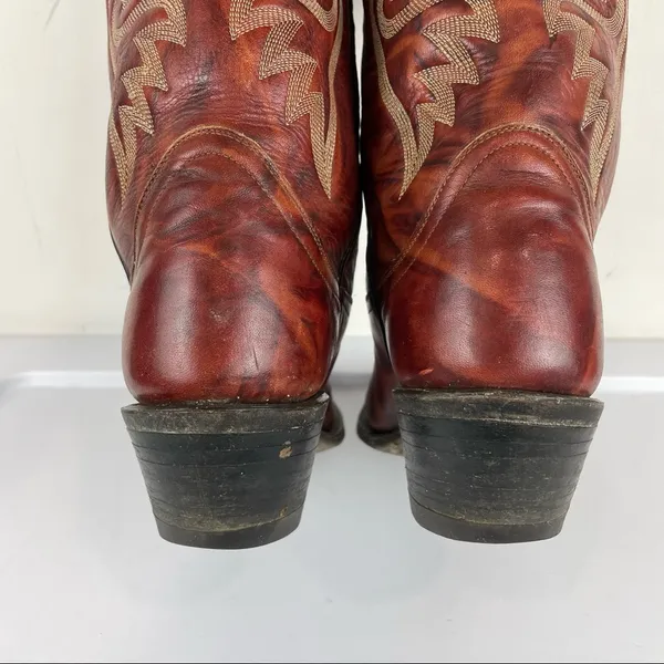 Tony Lama Gold Label Womens Western Cowgirl Boots Red Leather Sz 5 B - Image 13