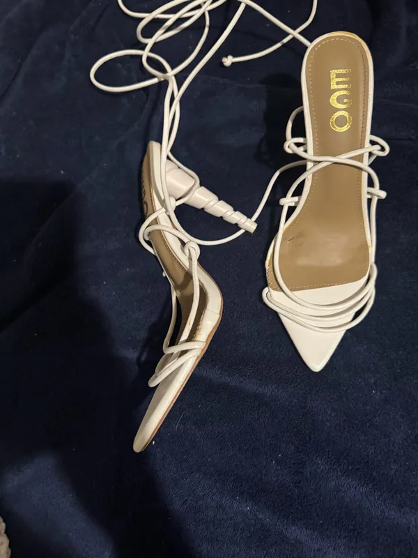 EGO White Heels Lace-Up - Image 2