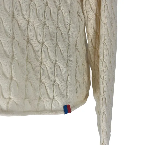 KULE The Mirabelle Cream Mock‎ Neck Cable Knit Cotton Sweater Size Medium - Image 7