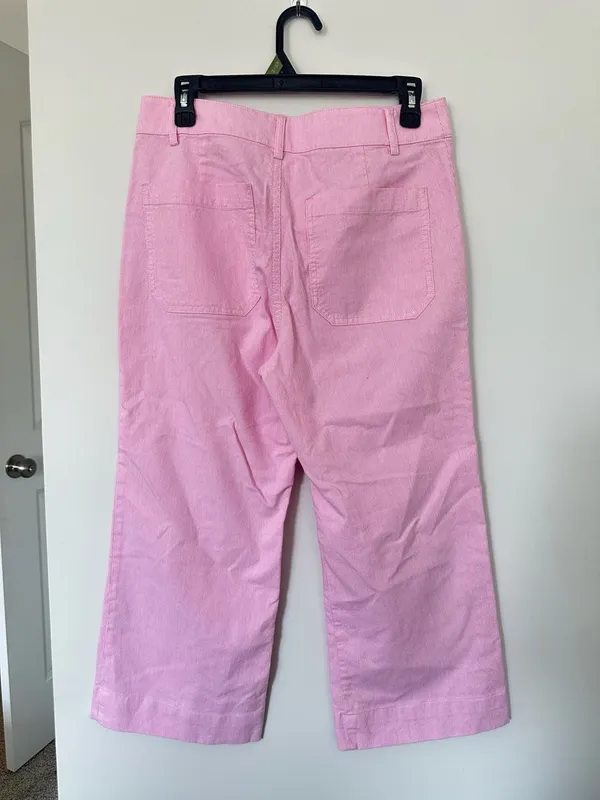 J.Crew Pink Wide-Leg Crop Pants Women's Size 28P - Image 3