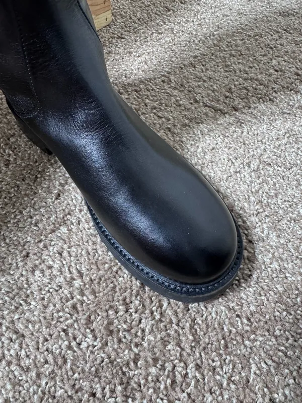 Theory Black Leather Knee-High Winter Boots(39) - Image 8