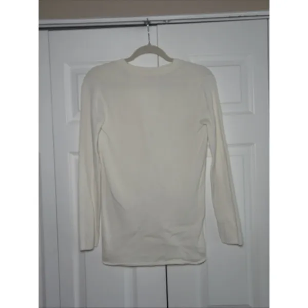 Lilly Pulitzer Ribbed V-Neck Cardigan Womens Size XS‎ White Gold Button Cotton - Image 5