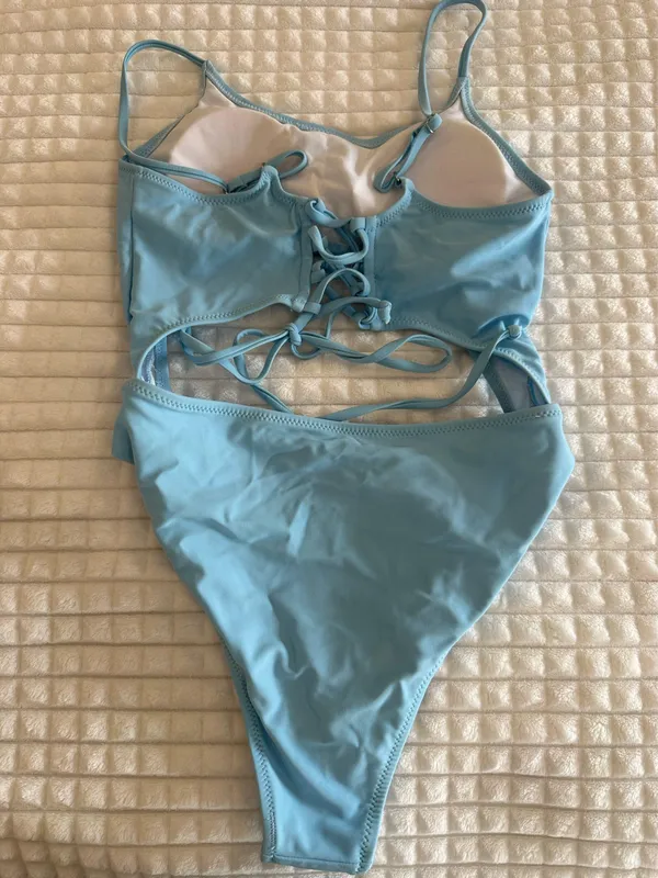 Blue cut out one piece Size M - Image 4