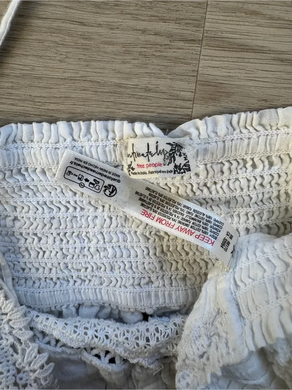 Iconic Boho Free People Adella White Crochet Bralette Camisole - Image 2