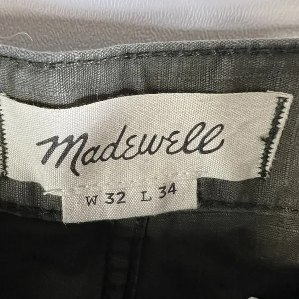 Madewell Twill Wide Leg Utility Pants Woman’s Size 32 Olive Green‎ Boho - Image 5