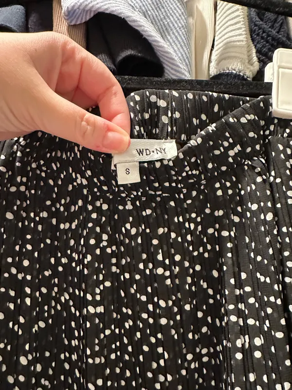 WD.NY Black and White Polka Dot Maxi Skirt - Image 4