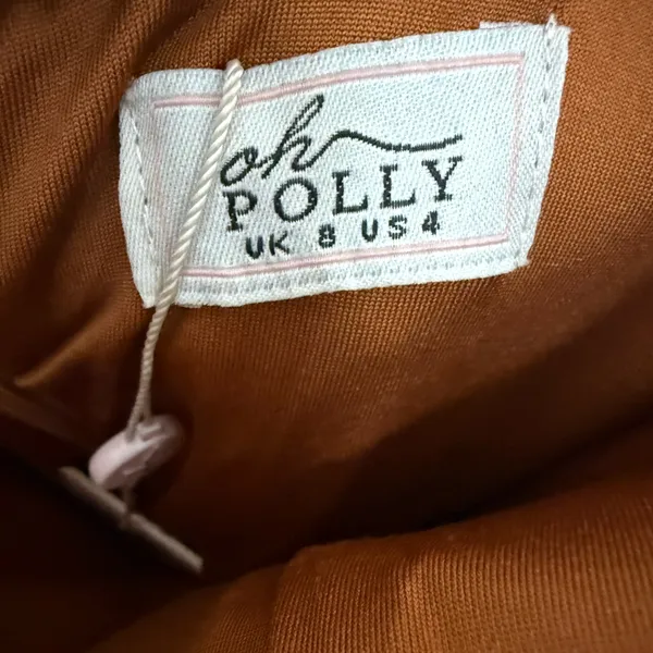 OH POLLY Cari Strapless Ruched Midi Midaxi Dress Copper Brown Size 4 NEW - Image 6