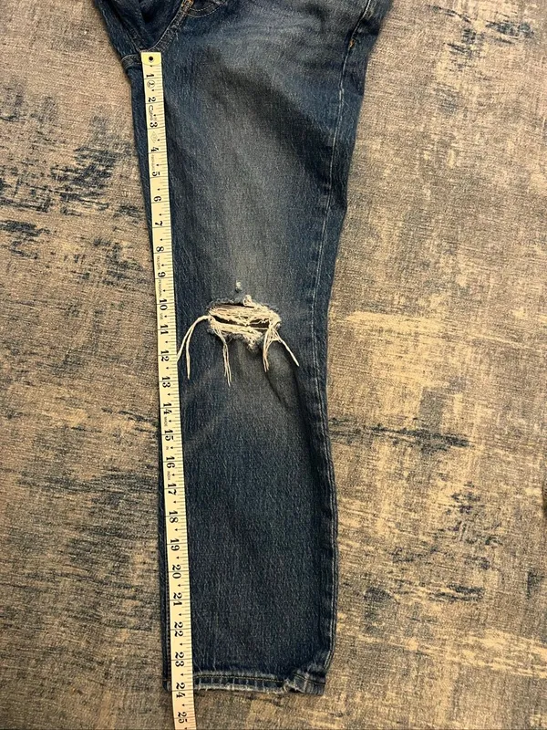 Gap Denim Distressed Button Fly Cheeky Straight High Rise Jeans Size 25 / 0P - Image 6