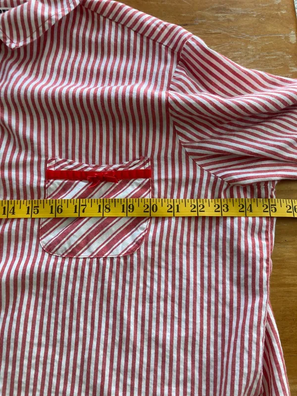 PINK Victoria's Secret Red & White Striped Button-Up Pajama Top - Image 7