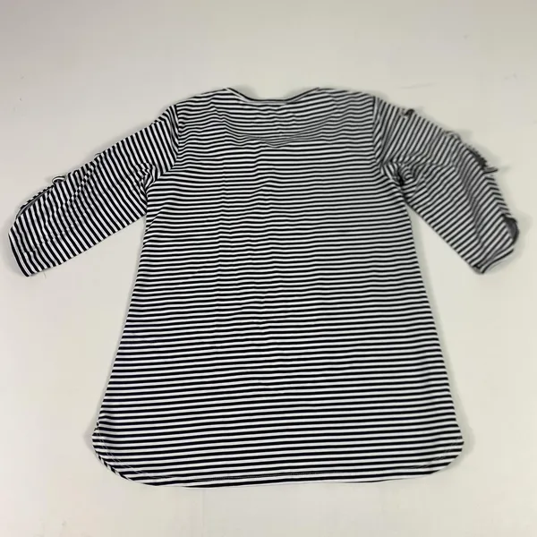 Anthonys Resort Wear Tunic Shirt‎ Womens Small Navy Stripe 3/4 Grommet Sleeve - Image 7