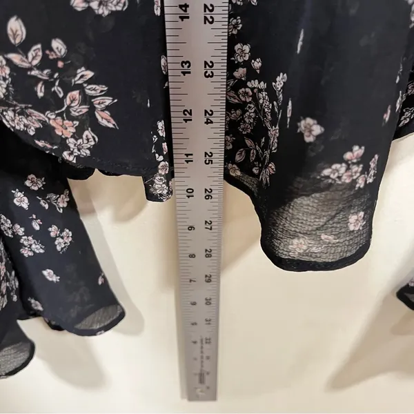 NWT Free People Serena Floral Bell Sleeve Printed Blouse size small black boho - Image 9