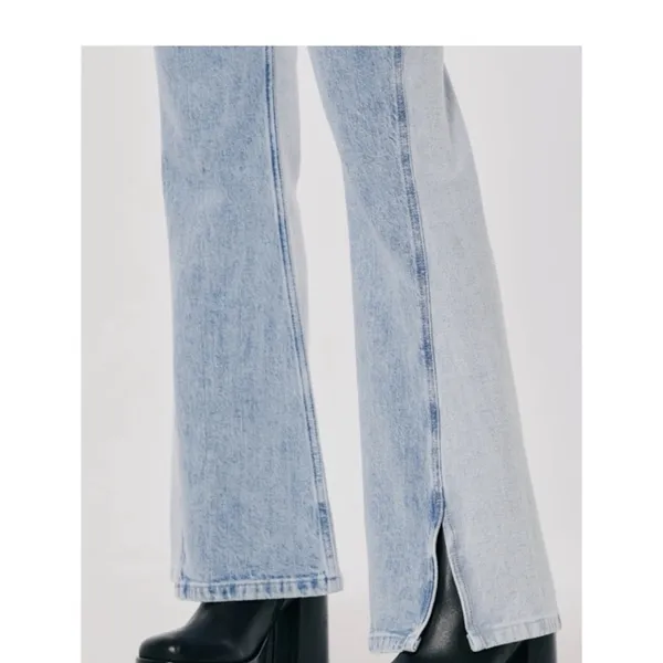 Hollister Social Tourist Denim Flare Ultra High Rise Jeans Two Tone - Image 4