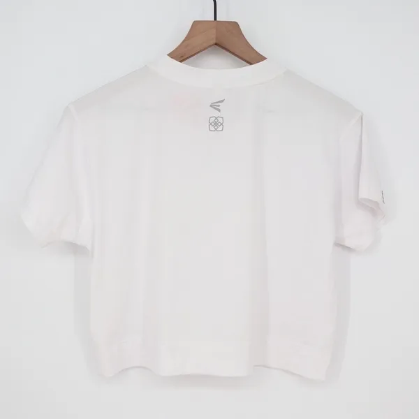 Easton JS WMS Crop Tee White Short Sleeve Boxy Athletic Top Large - Image 9