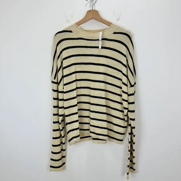 J.Crew Cropped Boucle Rollneck Sweater Striped Cotton Blend Nautical XXL NWT - Image 5