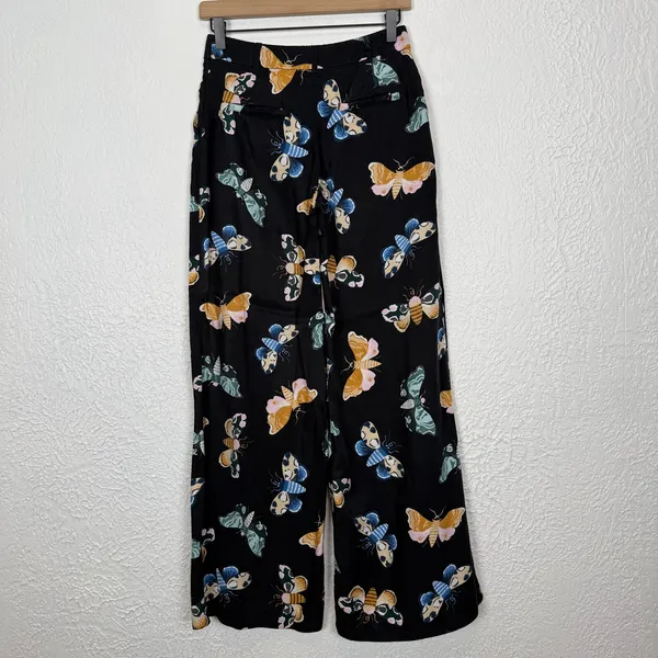 Maeve x Sarah Gordon Anthropologie Butterfly Printed Wide Leg Pants Size 0 - Image 3