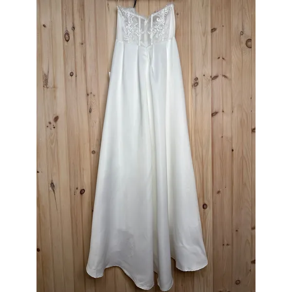 Lulus Eternal Gratitude White Floral Embroidered Strapless Dress Wedding Large - Image 3