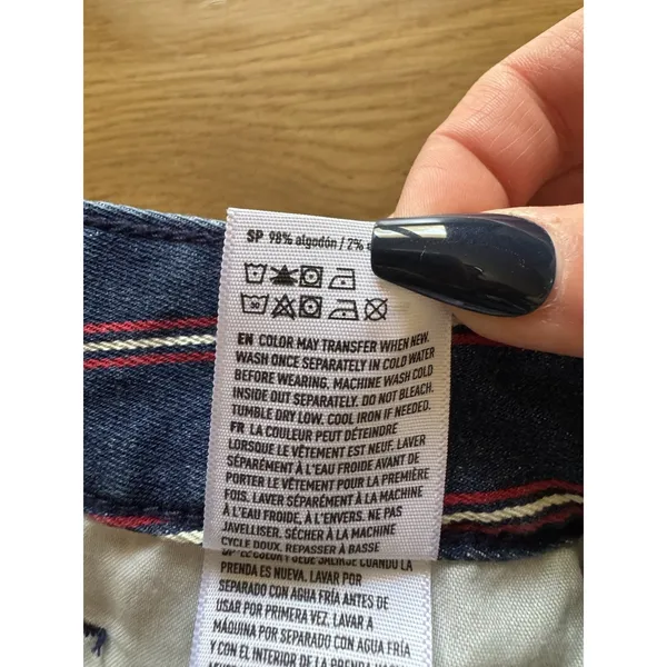 American Eagle Women Size‎ 6 Mid Rise Pinstripe Mini Jean Skirt Super Stretch - Image 10