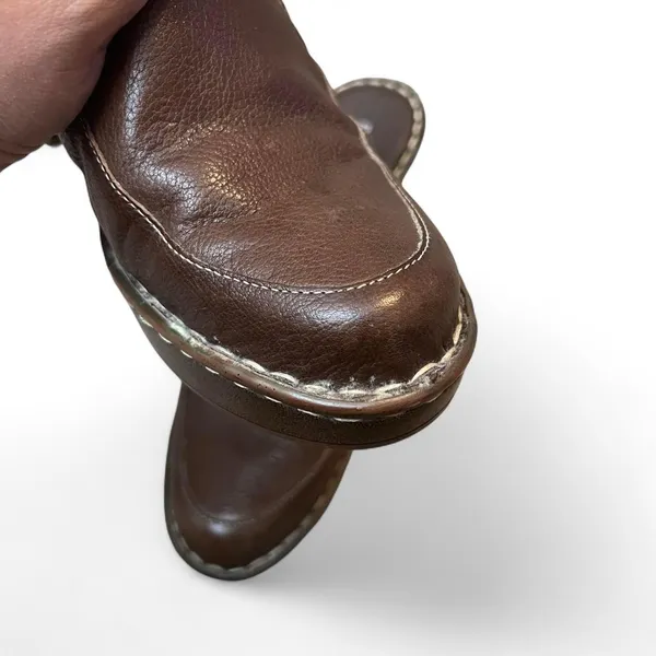 Nicole Mecca Leather Chunky Clog Mules Boho 90s Y2K Slip On Platform Heeled 8.5 - Image 4