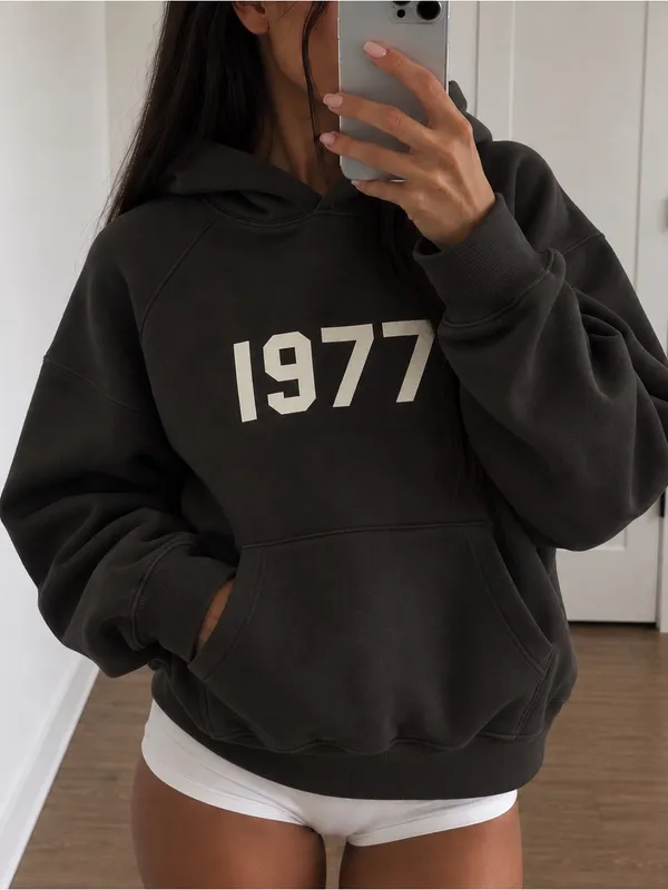 Fear of God Essentials 1977 Iron Hoodie - Image 2