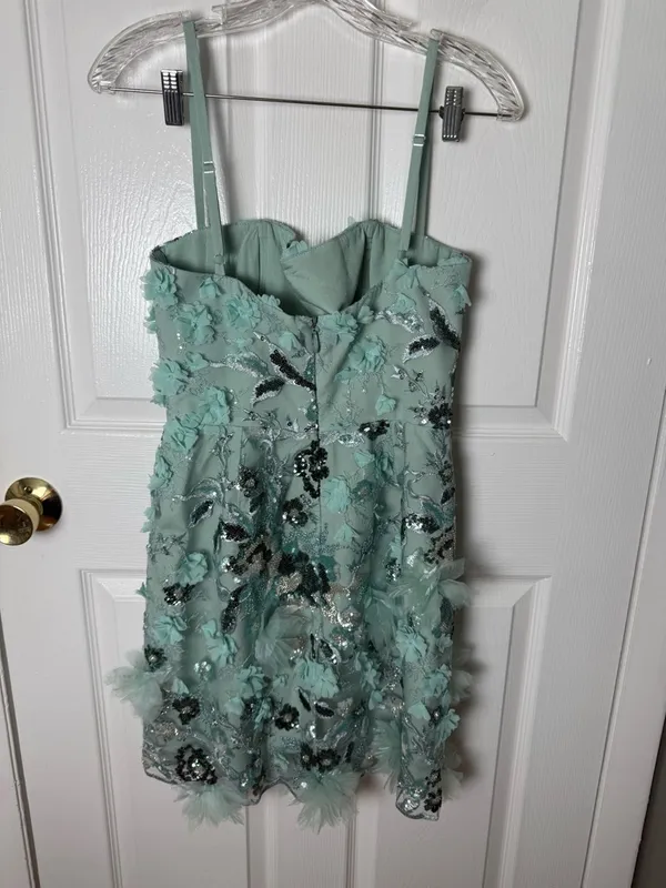 Helsi Hilma Sequin Floral Appliqué Cocktail Minidress S - Image 4