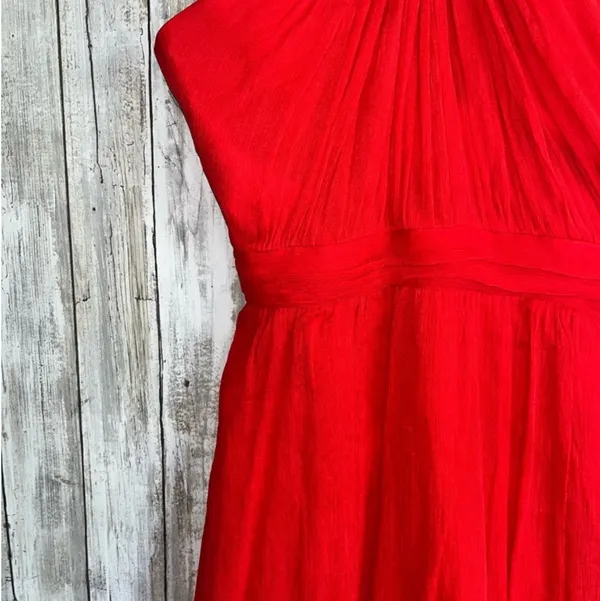 J.Crew Sinclair Vivid Poppy Silk Halter Dress | 0P - Image 4