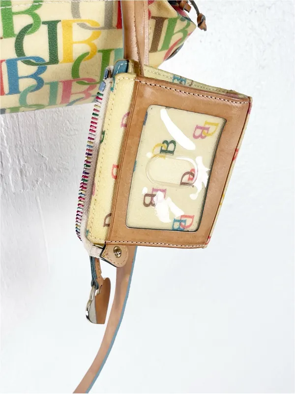 DOONEY & BOURKE Signature Logo Rainbow Zipper Heart Tag Matching Coin Purse Y2K - Image 7