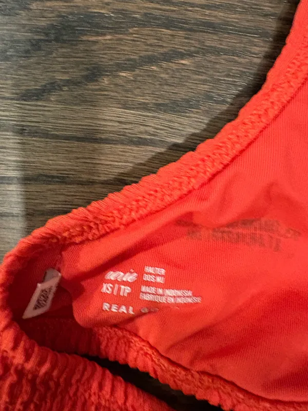 Aerie ribbed red halter bikini top and bottom - Image 3