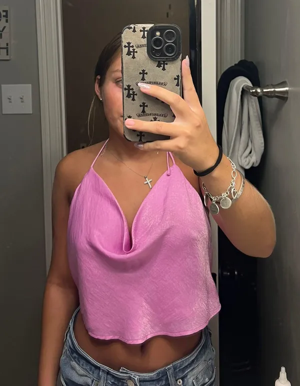 Pink Silk Top - Image 4