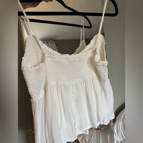 American Eagle Outfitters White Babydoll Tank Top - Image 3