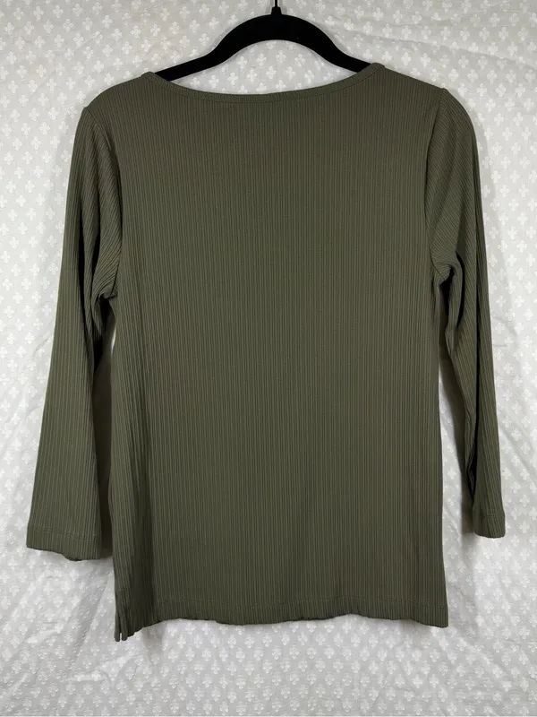 Spanx‎ Green Ribbed Scoop Neck Top - Image 4