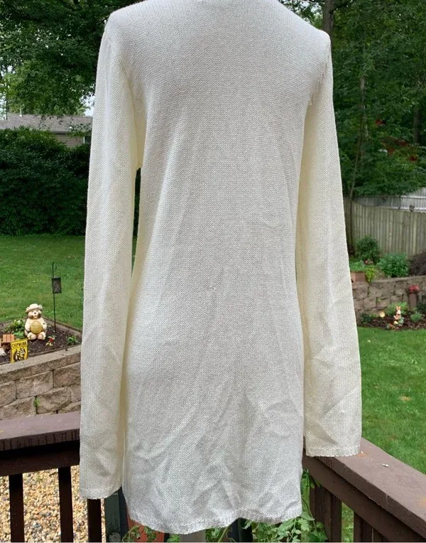 Lovers and + FRIENDS women's S Small sweater ivory Delicate cardigan Revolve - Image 4