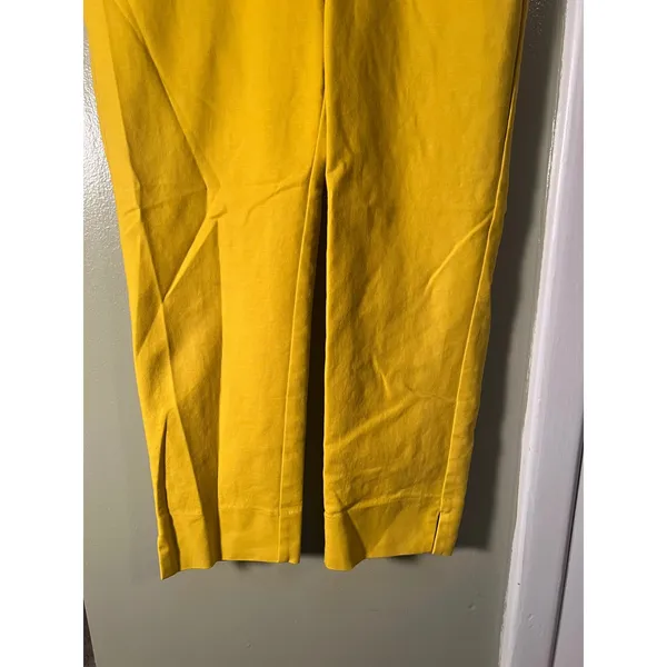 Loft Women's Sz 4 Petite Marisa Fit Cropped Riviera Pant Mustard Yellow Mid-Rise - Image 4