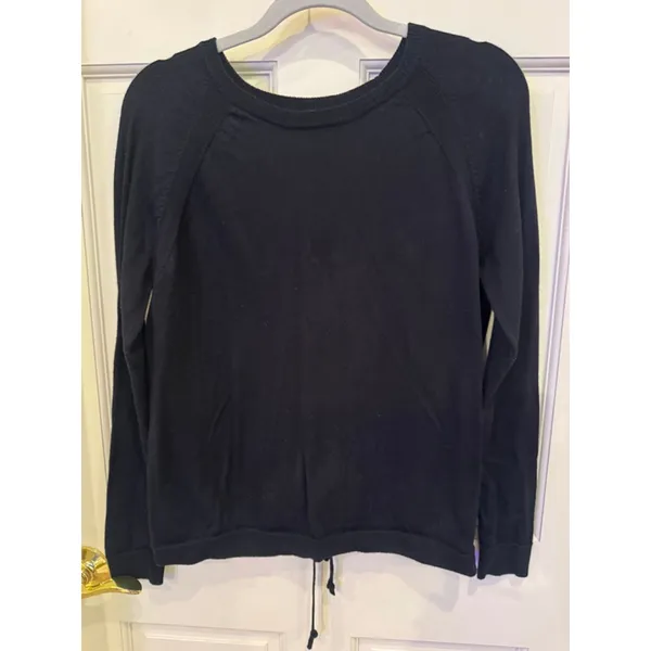 Lululemon Black Lace-Up Back Crew Neck Sweater - Image 4