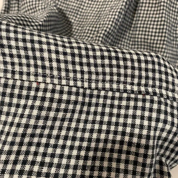 Quince Gingham Check Sleeveless Babydoll Dress Size S Black White Cottagecore - Image 10