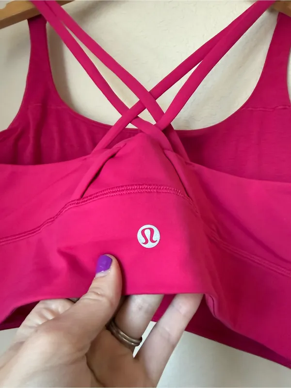 Lululemon Energy Longline Bra Medium Support, B-D Cups Passionate Size 12 - Image 5