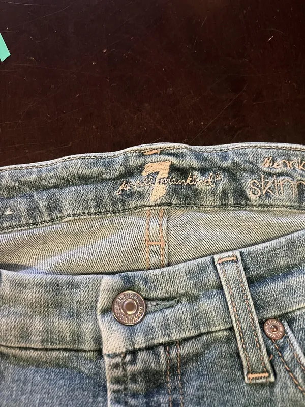 7 For All Mankind Jeans Womens 30 Medium Wash Blue Ankle Skinny Stretch Denim - Image 7