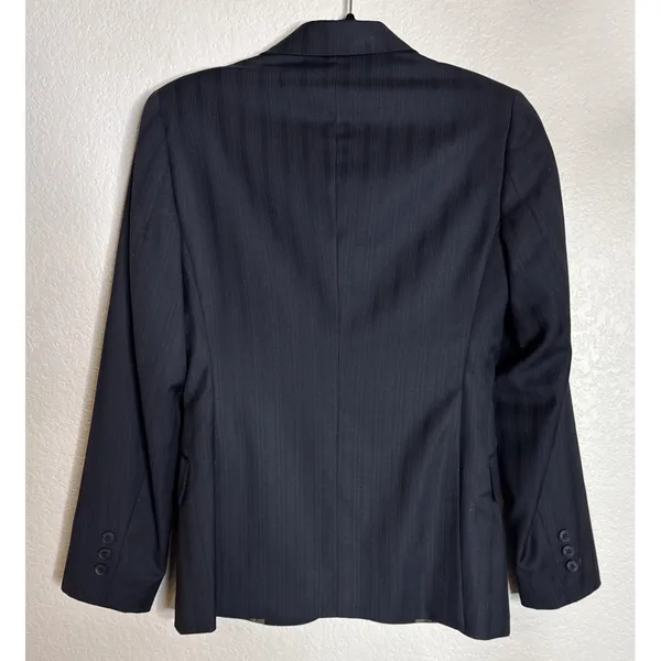 Ariat‎ Womens Size 10 Regular Worsted Wool 3 Button Blazer Pin Stripe Career - Image 2