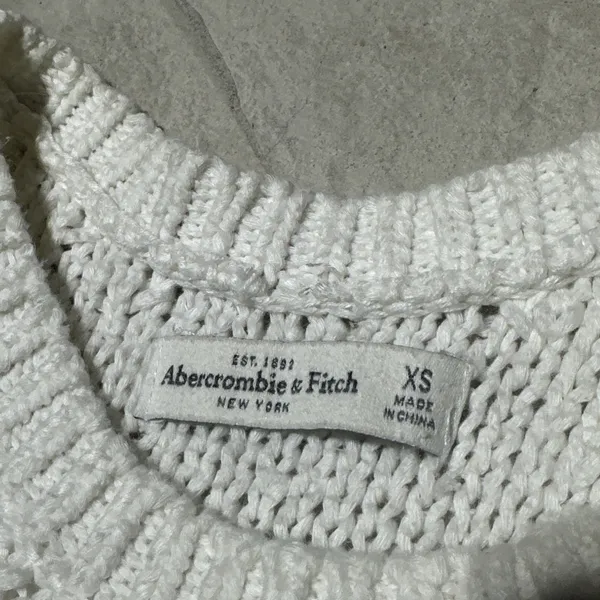 VTG Abercrombie Fitch Cream Knit Sleeveless Mock Neck Sleeveless Sweater Tank XS - Image 3