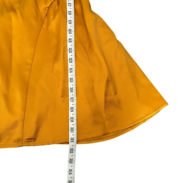 NWT Micas Satin Puff Hem Sleeveless Mini Dress Size‎ S Yellow Ochre - Image 9