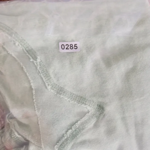 285 | OFFLINE by Aerie Womens Medium Raw Hem V-Neck Cropped T-Shirt‎ Sage Green - Image 7