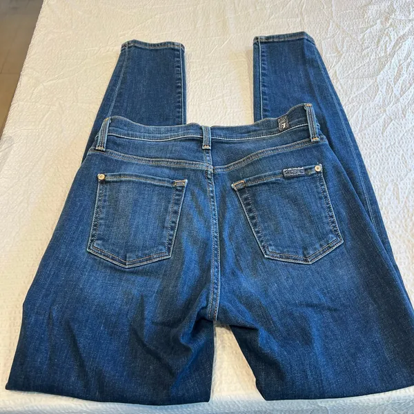 7 for all mankind highwaist skinny jeans 27 women - Image 9
