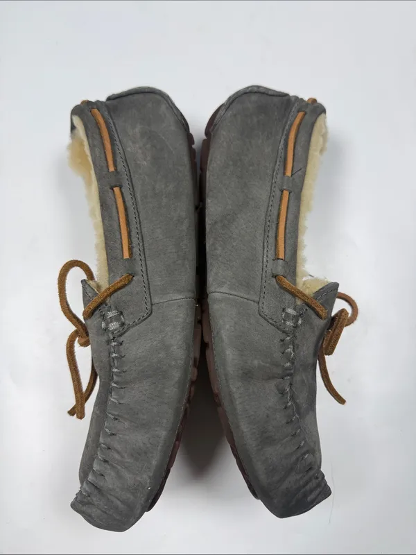 Ugg Women’s Dakota Fur-Lined Moccasin Slip-on Slippers in Gray S-580 Sz 8 - Image 2