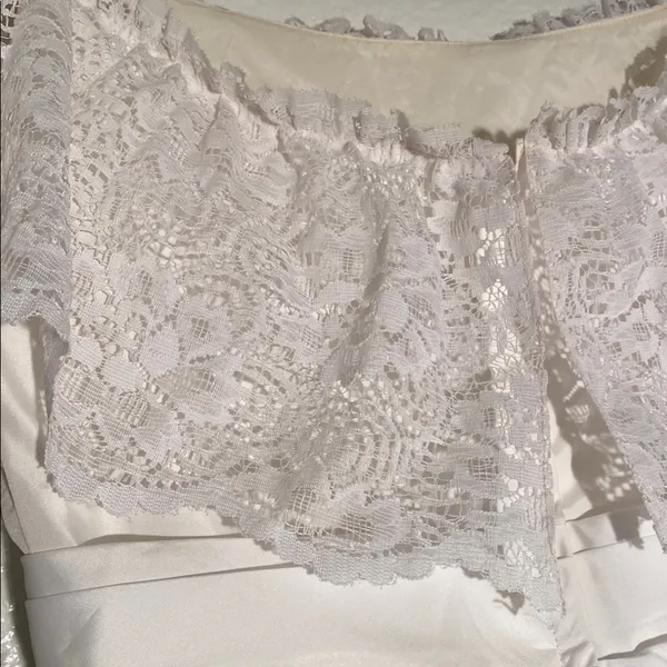 Vintage Wedding‎ White Lace Dress Size M - Image 8
