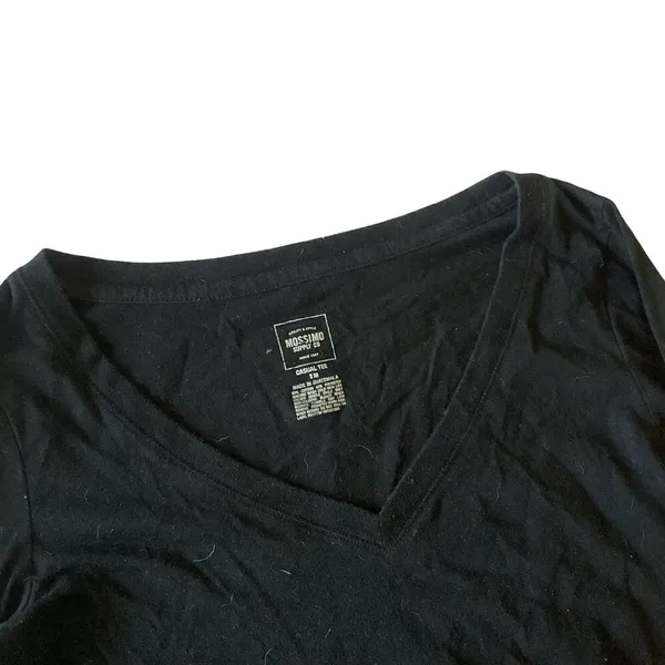 Mossimo Long Sleeve V Neck Tee Black Size M - Image 5